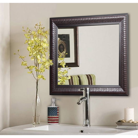 Rayne Black Smoke Square Wall Mirror