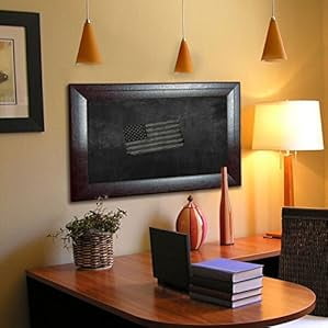 Rayne Mirrors American Made Blackboard/Chalkboard, 23.75" x 47.75", Espresso Leather Finish