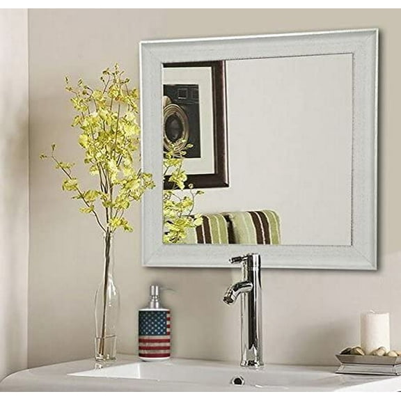 Rayne Mirrors American Made Rayne Vintage White Wall/ Vanity Mirror - White/Silver