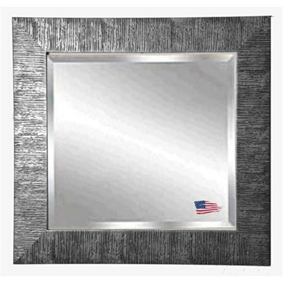 Rayne Mirrors American Made Safari Silvertone Textured Wall/ Vanity Mirror - silver/black