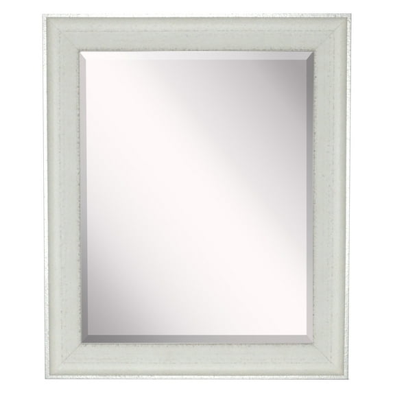 Rayne Mirrors American Made Vintage Mirror with 1" Bevel, 40" x 34", White/Silver Edge Finish