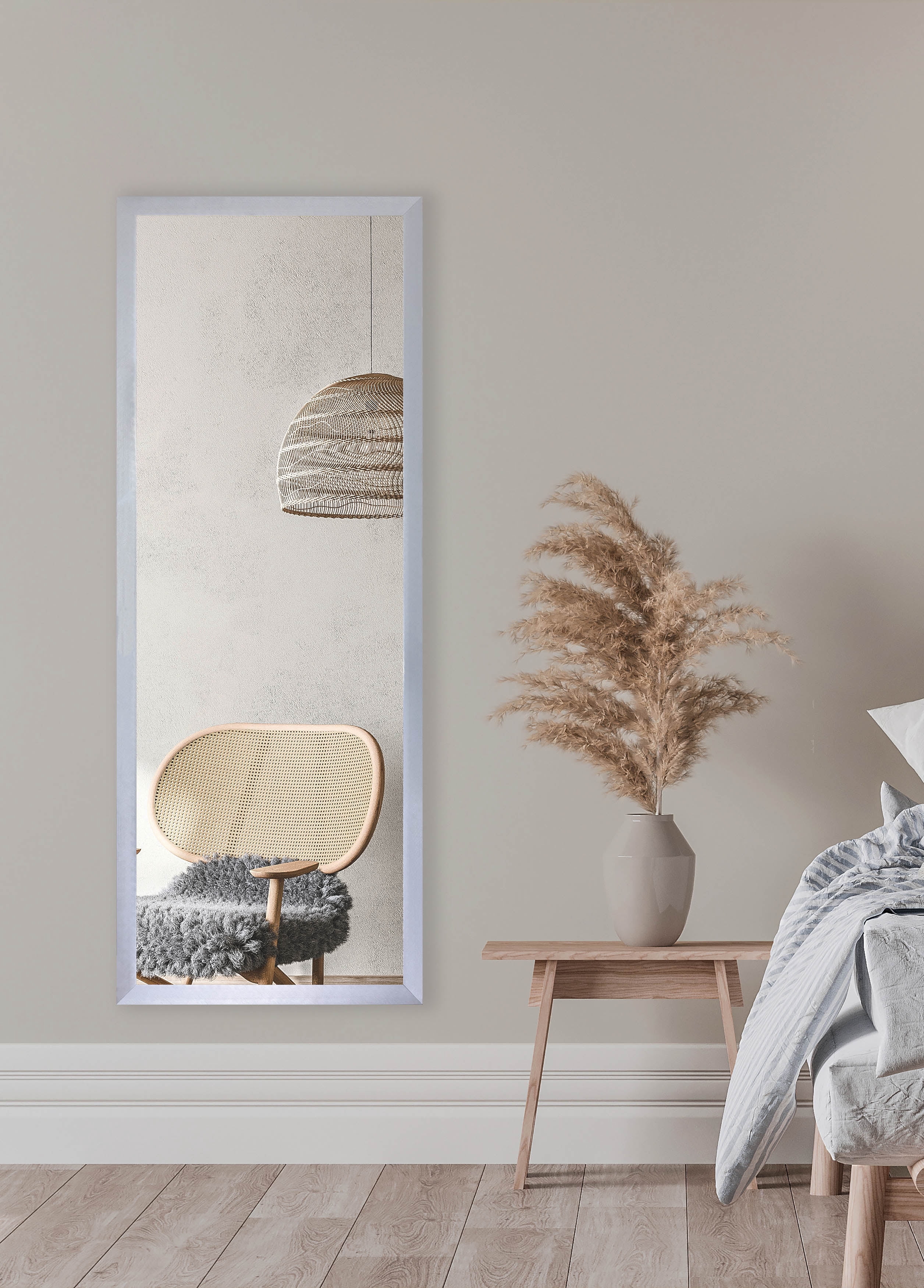 Rayne Mirrors Juliet Soft Silver Metal Full Body Mirror 21 x 59