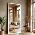 thumbnail image 1 of Rayne Mirrors Ozark 2" Hardwood Tall Wall Mirror 65"x30" Leaning Floor Mirror Red Oak White, 1 of 4