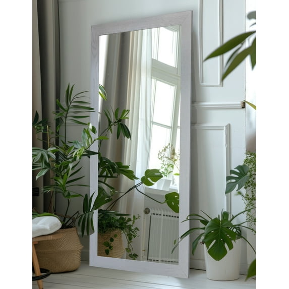 Rayne Mirrors Ozark Hardwood Wall Mirror 78"x33" Floor Mirror Red Oak Gray