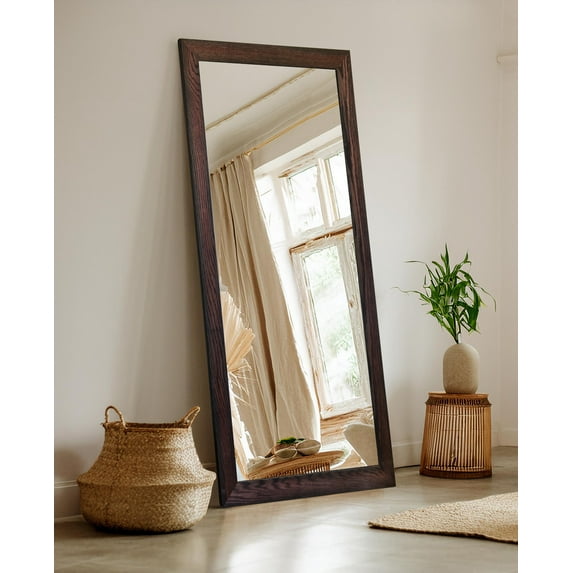 Rayne Mirrors Ozark Hardwood Wall Mirror 76"x33" Floor Mirror Red Oak Black Cherry
