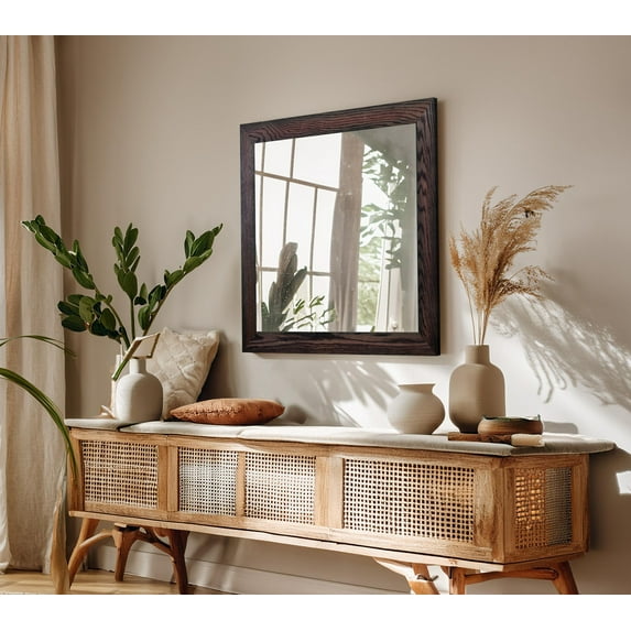 Rayne Mirrors Ozark Hardwood Wall Mirror 40"x33" Floor Mirror Red Oak Black Cherry