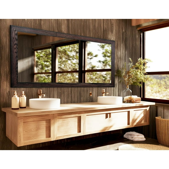 Rayne Mirrors Ozark Hardwood Wall Mirror 58"x33" Floor Mirror Red Oak Black Cherry