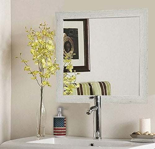 Rayne Mirrors Ava White Washed Antique Mirror - (17.5X17.5 Inches)
