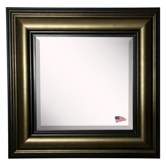 Rayne Mirrors Stepped Antiqued Silver/Black Wall Mirror