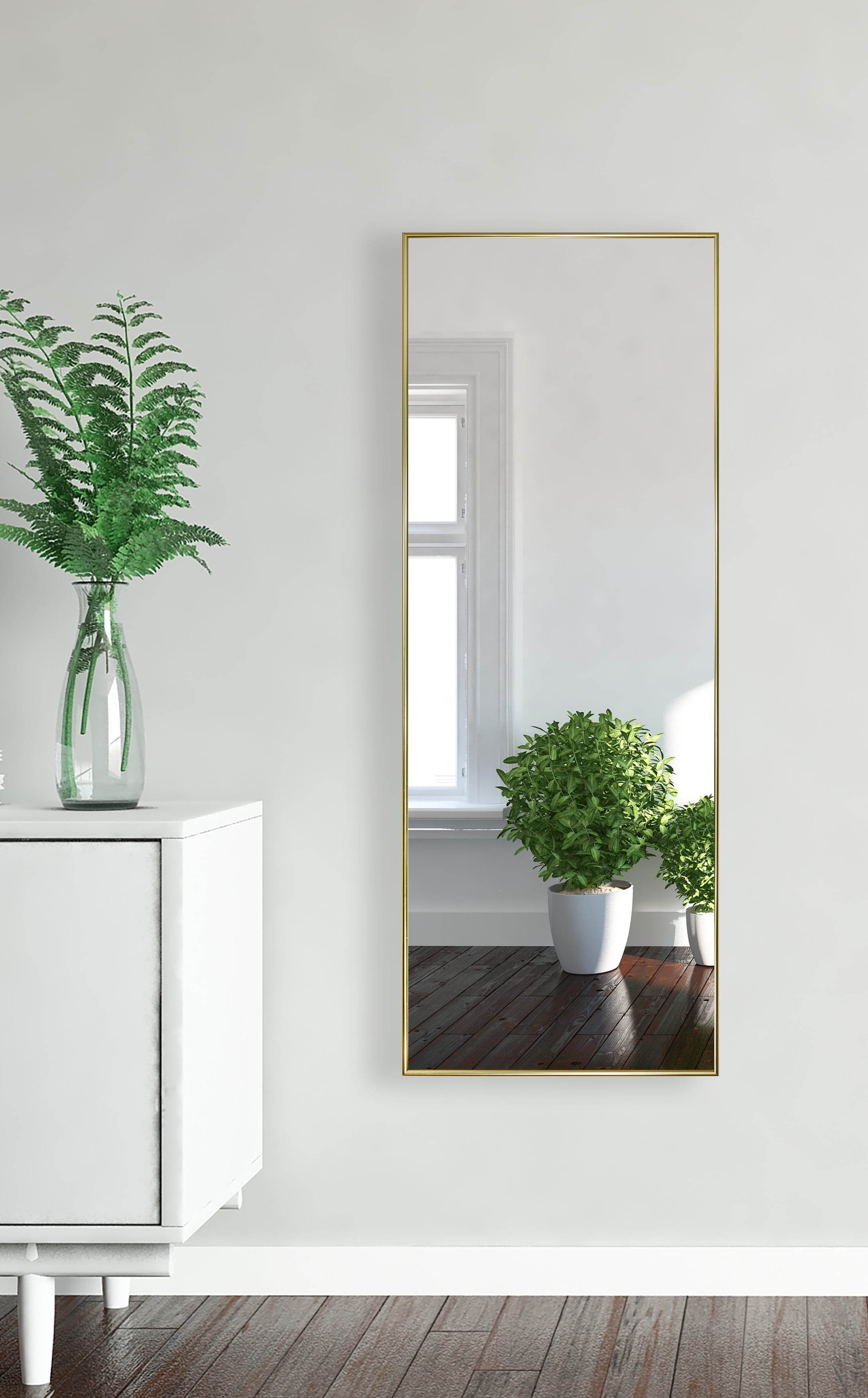 Rayne Mirrors Tango Polished Gold Slender Body Mirror 15.25 x 54.25