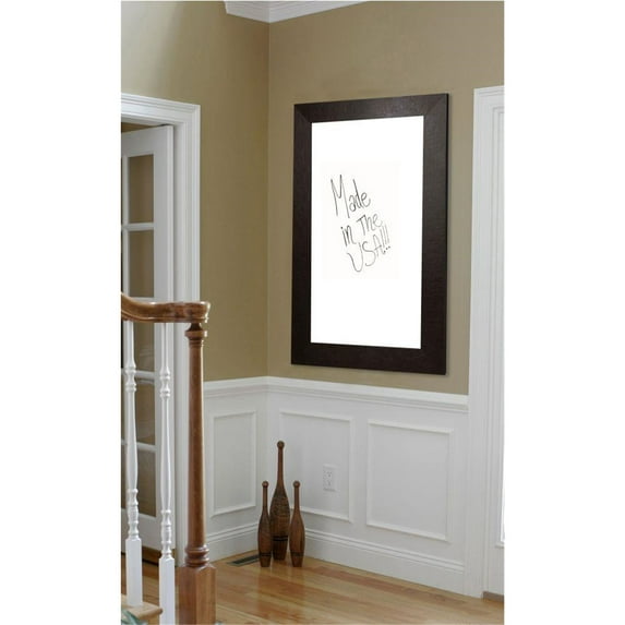 Rayne Mirrors W222448 American Made Wide Brown Leather Whiteboard, 30 x 54 in.