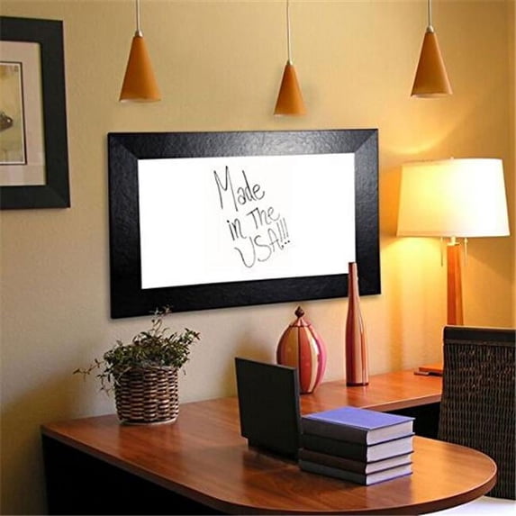 Rayne Mirrors W372472 American Made Black Wide Leather Whiteboard, 30 x 78 in.