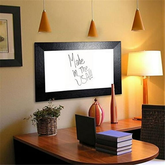 Rayne Mirrors W373072 American Made Black Wide Leather Whiteboard, 36 x 78 in.