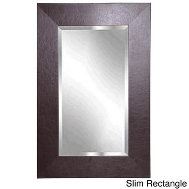 Rayne Mirrors Wide Brown Leather Wall Mirror