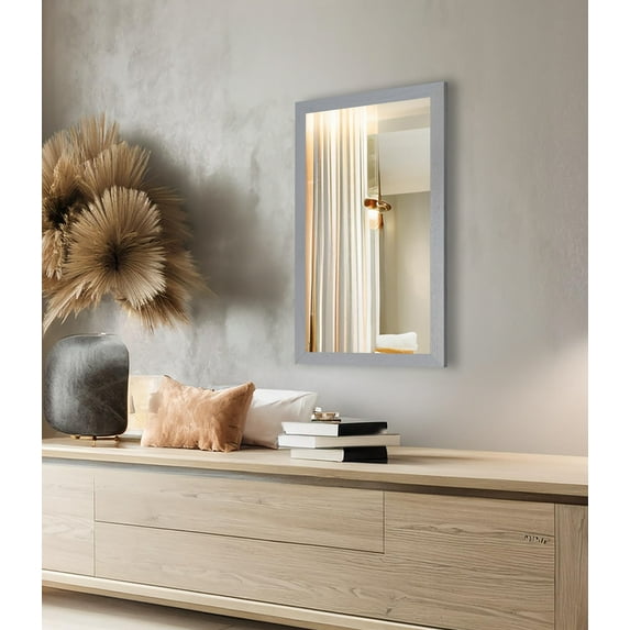 Rayne Ozark Hardwood 2" Red Oak Wall Mirror 25" x 30" Floor Mirror Grey