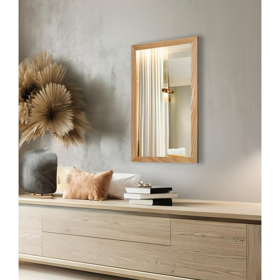 Rayne Ozark Hardwood 2" Red Oak Wall Mirror 25" x 30" Floor Mirror Natural