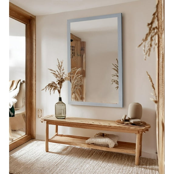 Rayne Ozark Hardwood 2" Red Oak Wall Mirror 53" x 30" Floor Mirror Grey