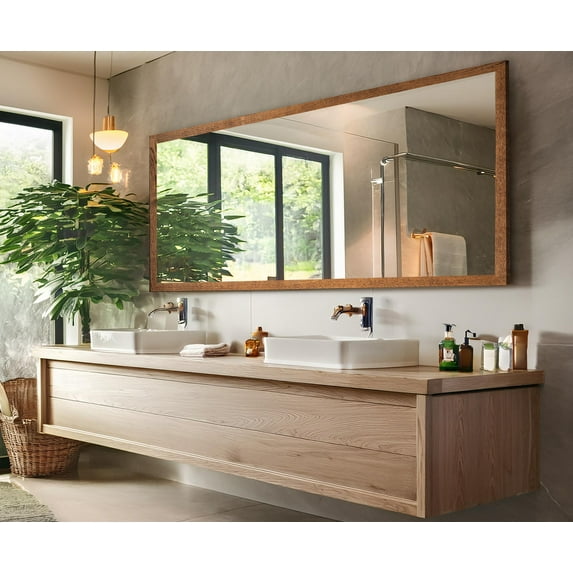 Rayne Ozark Hardwood 2" Red Oak Wall Mirror 65" x 30" Floor Mirror Honey