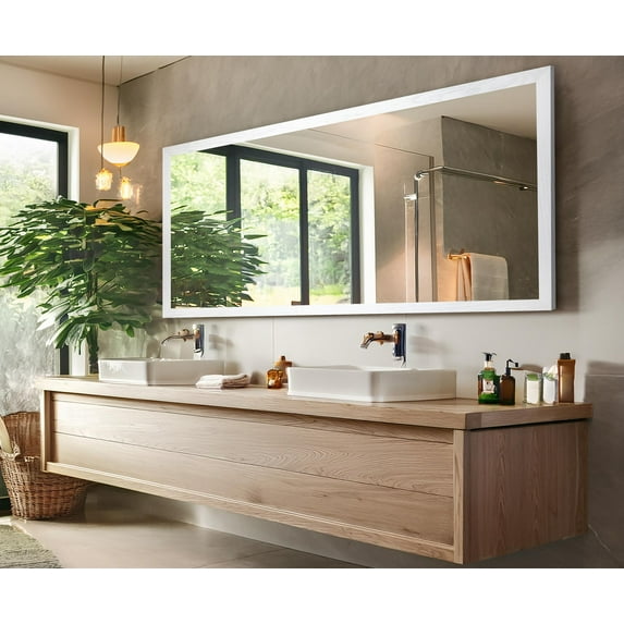 Rayne Ozark Hardwood 2" Red Oak Wall Mirror 67" x 30" Floor Mirror White