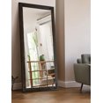 thumbnail image 1 of Rayne Ozark Hardwood Red Oak Mirror Wall Mirror 70"x33" Leaning Floor Mirror Ebony With Decorative Corner Brackets, 1 of 4
