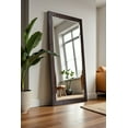 thumbnail image 1 of Rayne Ozark Hardwood Red Oak Beveled Wall Mirror 65.5"x32" Leaning Floor Mirror Black Cherry, 1 of 4