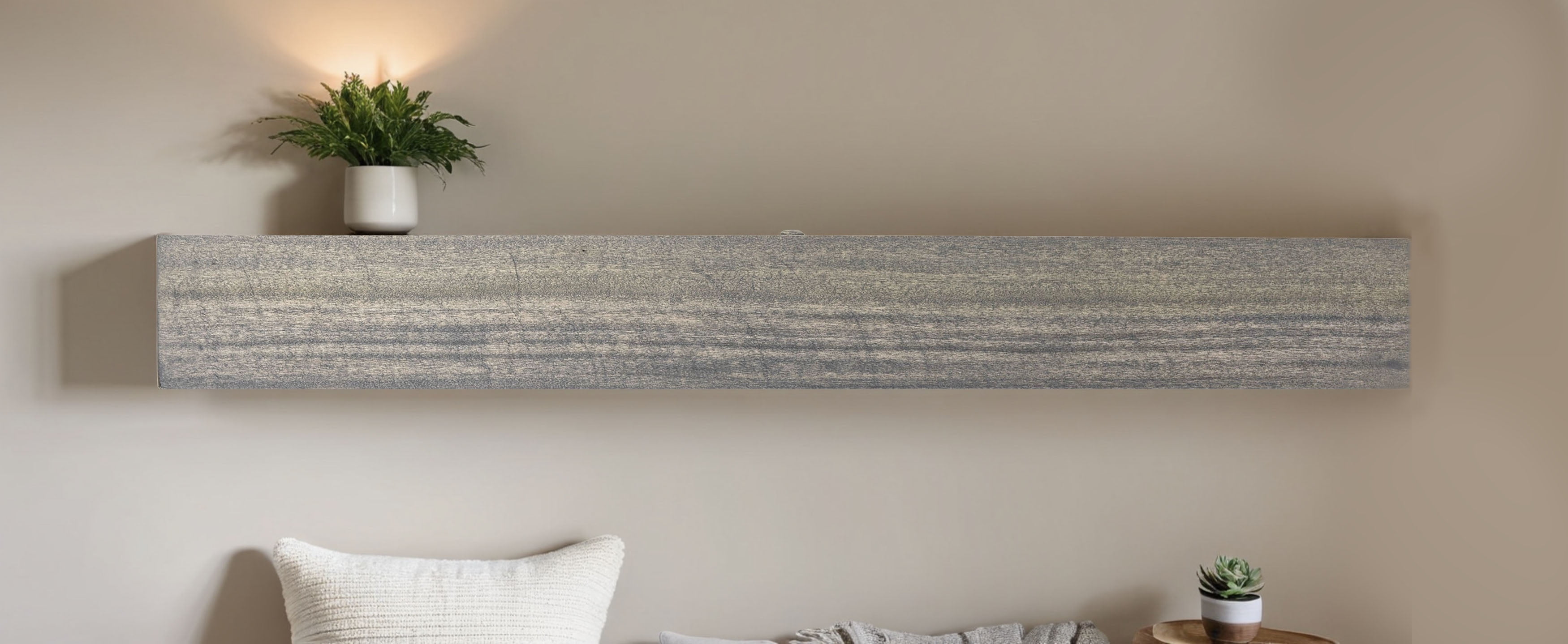 Rayne Poplar Floating Shelf 59x7x6in Carbon Grey