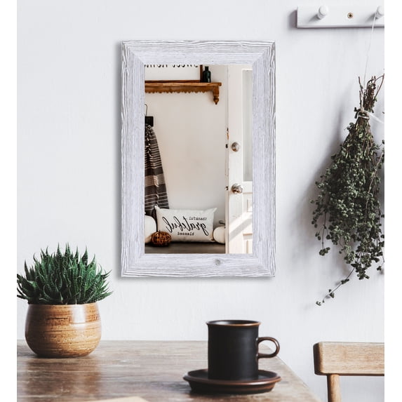 Rayne Wide 33 X 24 WHITE DISTRESSED Mirror