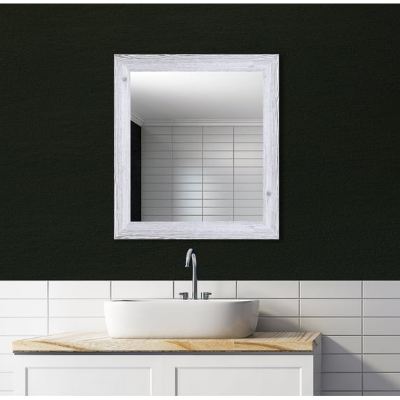 Rayne Wide 33 X 38 WHITE DISTRESSED Mirror