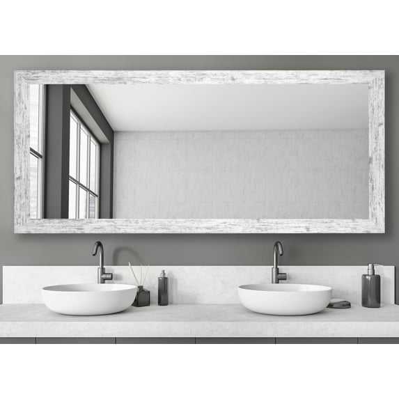 Rayne Wide 33 X 64 BARNWOOD WHITE Mirror
