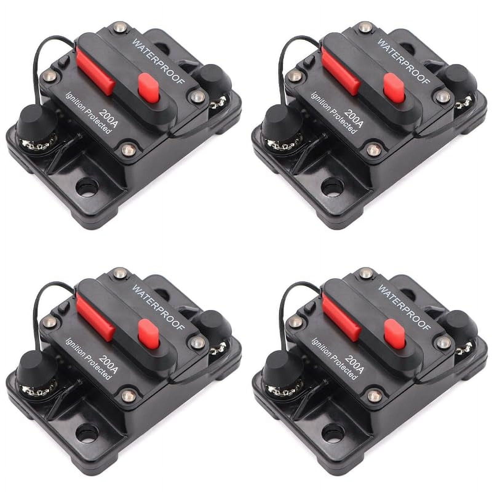 Rayne's World 200 Amp (4 Pack) 12V48V DC Waterproof Circuit Breaker Manual Reset Great for