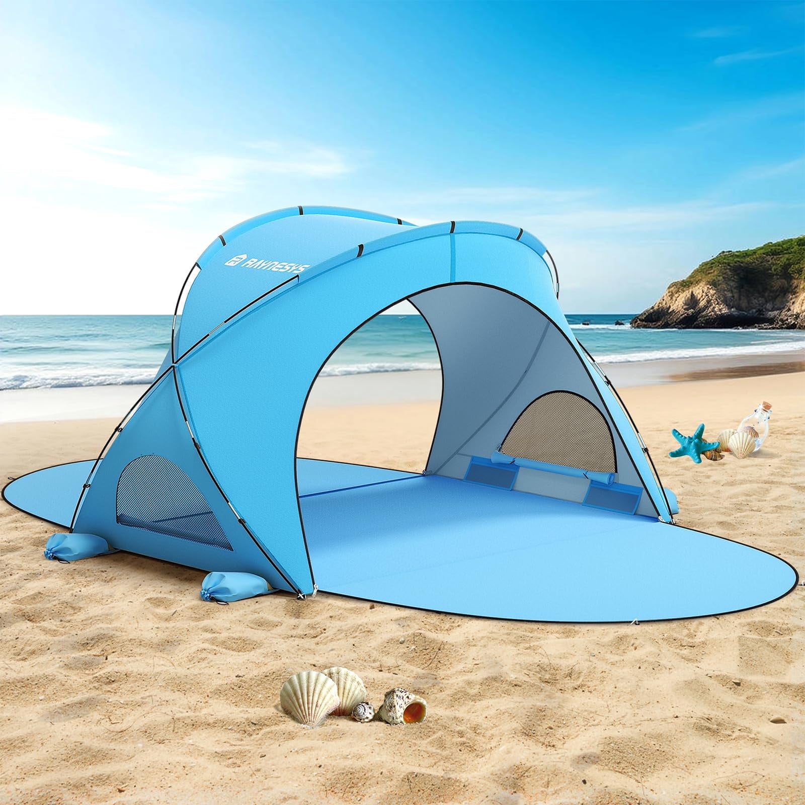 Raynesys Beach Tent Sun Shelter,Beach Shade Tent for 3 Person with