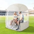 thumbnail image 1 of Rayneysys Pop Up Sports Tent Weather Pod for 1-2 Person, Extra Large 55"x55"x63", Clear Bubble Tent 540° View, Instant Waterproof Rain Shelter for Sideline, Soccer, Baseball, Camping, Fishing, Beige, 1 of 8