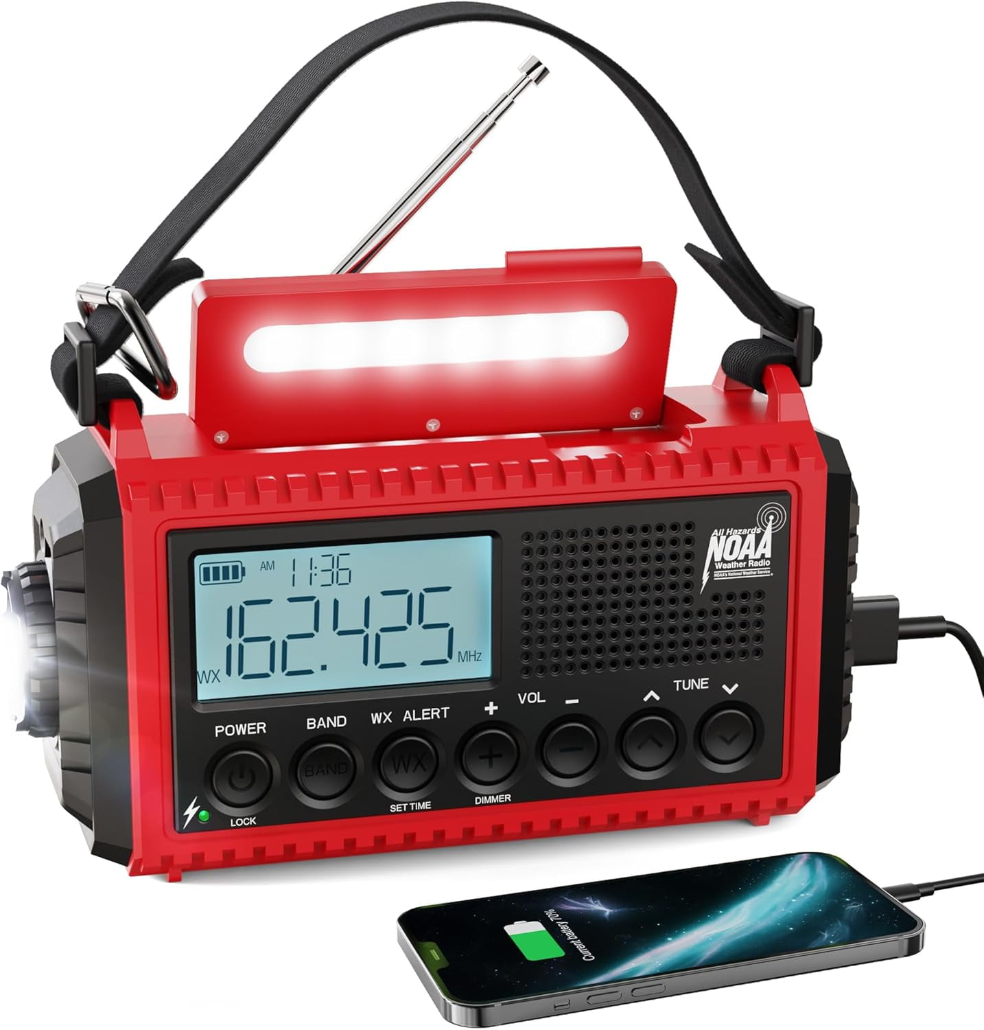 Raynic Emergency Radio 5000mAh/18500mWh Weather Radio Solar Hand