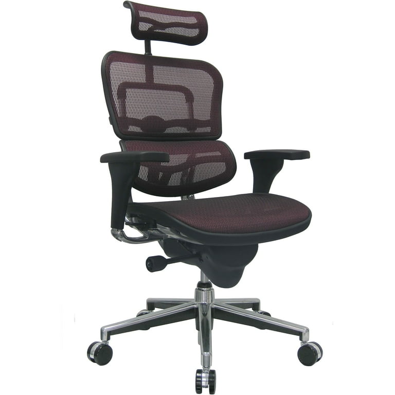 Raynor Eurotech Ergo Human High Back Managers Chair with Headrest and Mesh Plum Red ME7ERG Red N