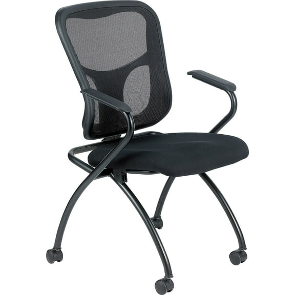 Raynor Eurotech Fabric Seat Flip Nesting Chair with Arm Black 2/Carton NT5000ARM-BLK