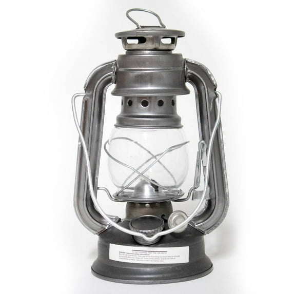 Rayo Rustico Kerosene Outdoor Lantern - 7.5 Inch Hurricane Lamp for Camping or Home Patio Use, Unpainted