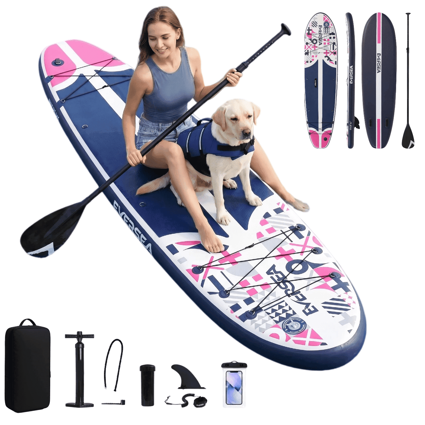 Rayocon Inflatable Paddle Board, 10ft Stand up SUP Board with Non-Slip EVA Deck, Stable Design and Premium Accessories