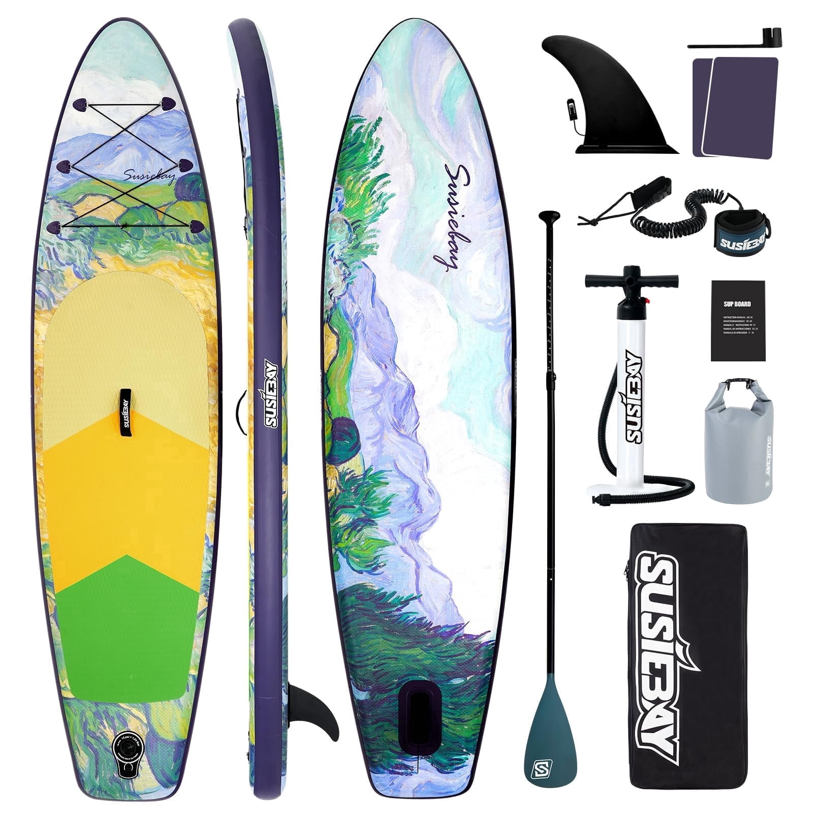 Rayocon Inflatable Paddle Board for Adults, 10'6'' Stand Up Paddle Board, Wide Stable Touring SUP with Pump and Dry Bag
