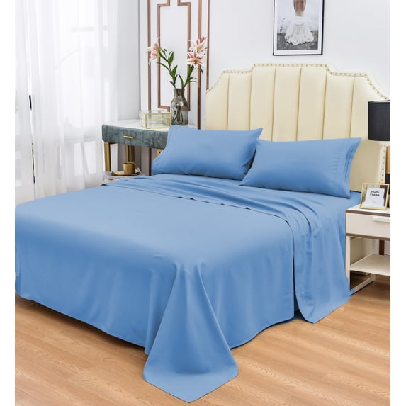 Rayon Bamboo Sheets Set Full Blue Sheets Deep Pocket 4 Piece