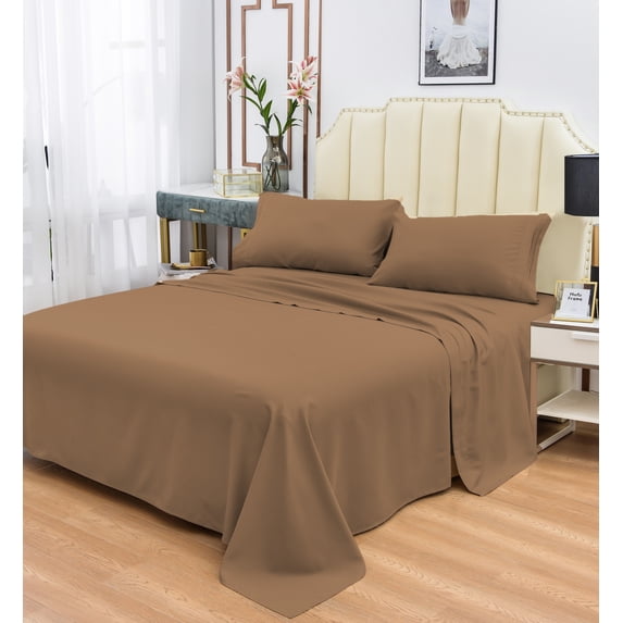 Rayon Bamboo Sheets Set Full Brown Sheets Deep Pocket 4 Piece