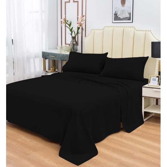 Rayon Bamboo Sheets Set King Black Sheets Deep Pocket 4 Piece