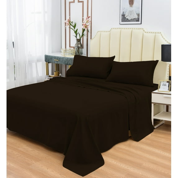 Rayon Bamboo Sheets Set King Coffee Sheets Deep Pocket 4 Piece