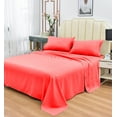 thumbnail image 1 of Rayon Bamboo Sheets Set King Coral Sheets Deep Pocket 4 Piece, 1 of 5