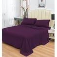 thumbnail image 1 of Rayon Bamboo Sheets Set King Purple Sheets Deep Pocket 4 Piece, 1 of 5