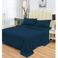 thumbnail image 1 of Rayon Bamboo Sheets Set Queen Cobalt Blue Sheets Deep Pocket 4 Piece, 1 of 5