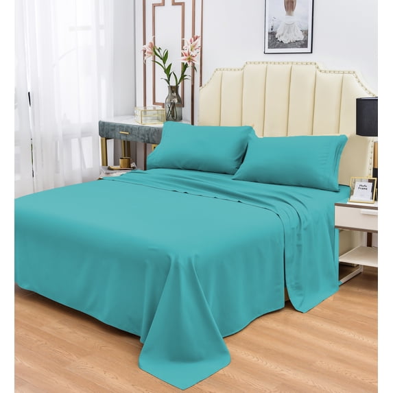 Rayon Bamboo Sheets Set Queen Teal Sheets Deep Pocket 4 Piece