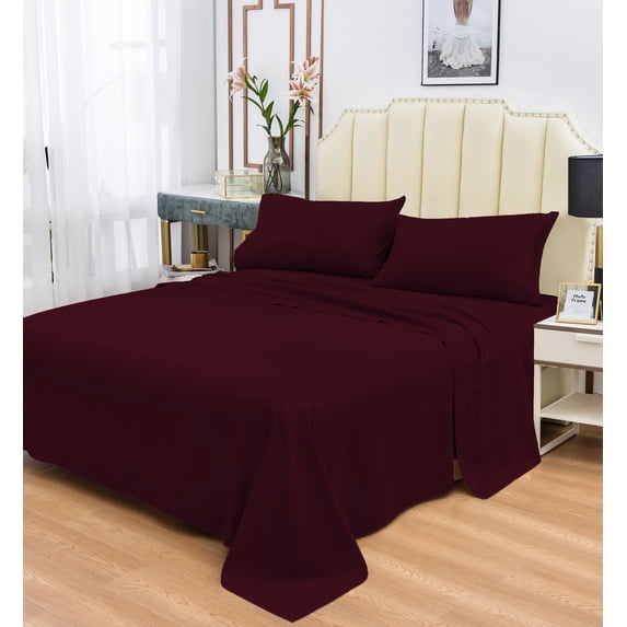 Rayon Bamboo Sheets Set Split King Eggplant Sheets Deep Pocket 5 Piece