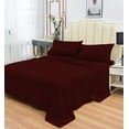 thumbnail image 1 of Rayon Bamboo Sheets Set Twin Burgundy Sheets Deep Pocket 3 Piece, 1 of 5