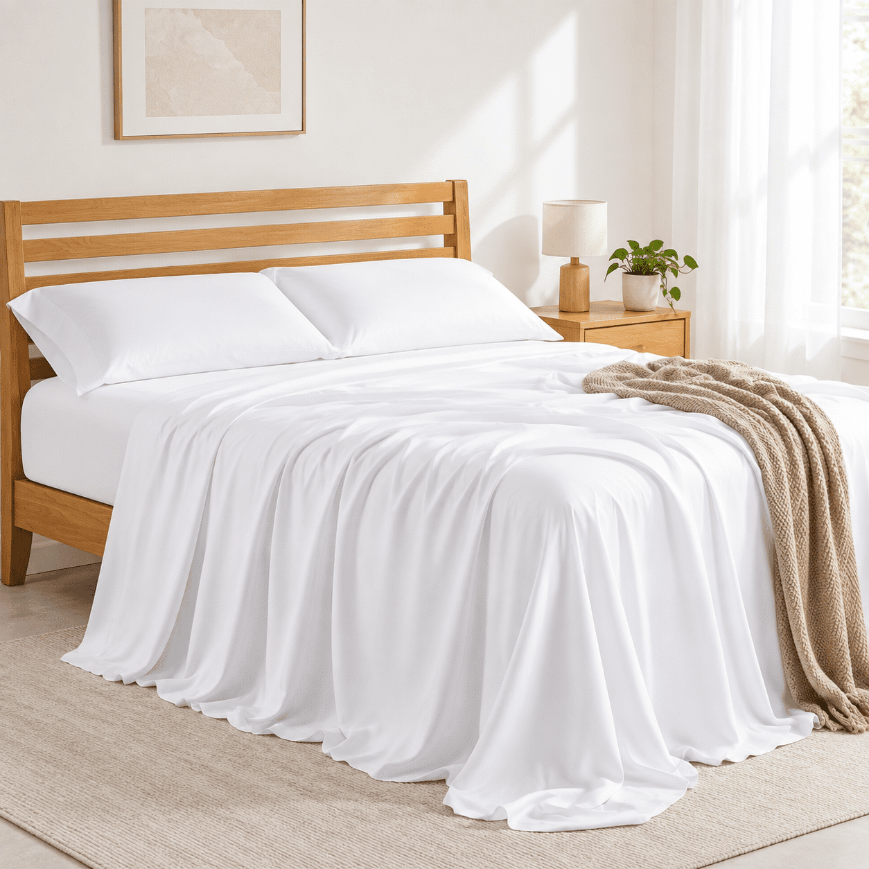 Rayon Derived From Bam_boo Bed Sheet Set 19