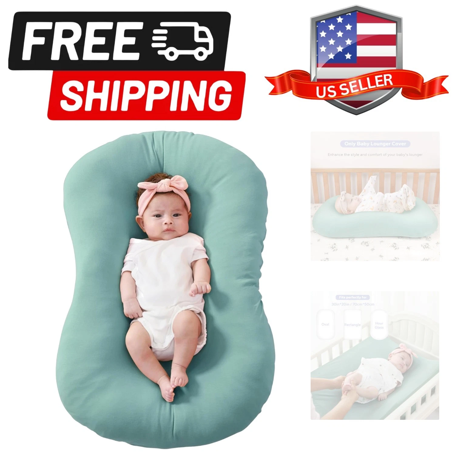 Rayon Derived From Bamboo Babyy Lounger Cover Compatible With Snuggle Me Loung...